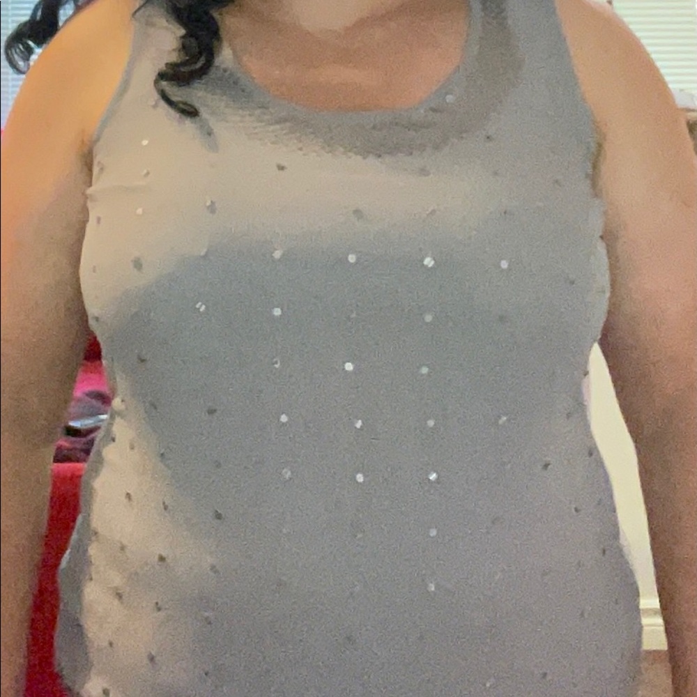 Anne Klein XL Grey Shell/Tank with Sequin | Dressy